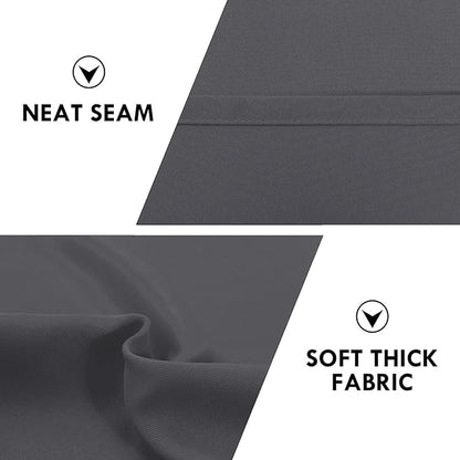 DWCN Bedroom Curtains Blackout Drapery Panels 54 Inch Length 2 Panels Set, Three Pass Microfiber Thermal Insulated Energy Saving Rod Pocket Window Treatment Drapes (W52 x L54 Inch, Dark Grey)