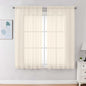 Chyhomenyc Cream Sheer Curtains 63 Inches Long 2 Panels, Light Filtering Bright Lightweight Curtains for Living Room, Soft Gentle Voile Rod Pocket Bedroom Window Drapes, 59Wx63L Inch, 2PCS