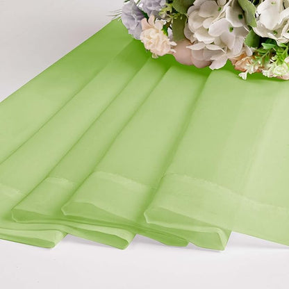 OWENIE Lime Kitchen Sheer Curtains for Bedroom Living Room 45 Inch Length, Bedroom, Soft Solid Light Filtering Voile Short Sheer Curtain for Small Window, 42" W x 45" L, Lime