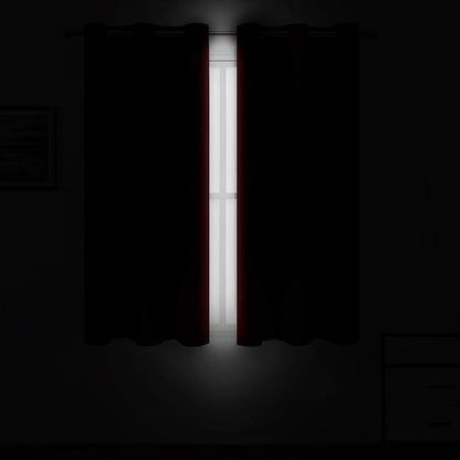 LEMOMO Red Blackout Curtains 34 x 54 Inch Length/Set of 2 Curtain Panels/Thermal Insulated Room Darkening Blackout Curtains for Bedroom