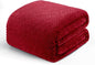 Exclusivo Mezcla Fleece Bed Blanket Twin Size, Super Soft and Warm Blankets for Couch, Sofa and Bed Waffle Textured, Cozy, Fuzzy and Lightweight (Deep Red, 90x66 Inches)