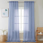 Chyhomenyc Sheer Curtains 108 Inch Length 2 Panels Set - Extra Long Light Filtering Solid Voile Window Drapes for Living Room Bedroom, 42Wx108L, 9FT Length, Denim Blue