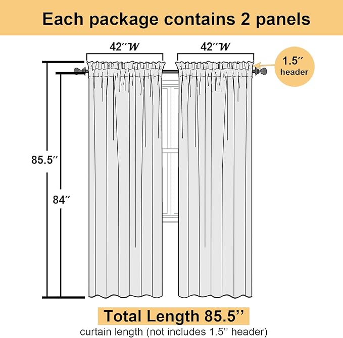 Lecloud Hot Pink Sheer Curtains for Bedroom 84 Inches Long 2 Panels, Light Filtering Voile Rod Pockets Window Curtains for Living Room, Rustic Farmhouse Decor Drapes, Each Panel 42" W x 84" L