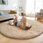 yulidayang Fluffy Round Area Rugs for Bedroom,3'X3'Shag Circle Area Rugs for Girls Room,Non Slip Fuzzy Plush Rug for Kids Room Living Room and Dorm Home Decor Rug,Beige