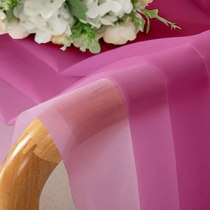 Lecloud Hot Pink Sheer Curtains for Bedroom 84 Inches Long 2 Panels, Light Filtering Voile Rod Pockets Window Curtains for Living Room, Rustic Farmhouse Decor Drapes, Each Panel 42" W x 84" L