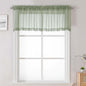 Lecloud Sage Green Sheer Curtains 18 Inch Length 2 Pcs, Cafe Kitchen Curtains for Bedroom Living Room, Short Curtain for Small Windows with Dual Rod Pocket Home Decor Window Treatments, 42" W x 18" L