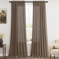 Light Brown Linen Curtains 90 Inch Length 2 Panels Set for Living Room Rod Pocket Back Tab Window Drapes Light Filtering Modern Farmhouse Curtain 90 Inches Long for Dining Room Bedroom 52x90