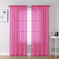 Chyhomenyc Hot Pink Sheer Curtains 72 Inch Length 2 Panels, Light Filtering Soft Airy Rod Pocket Voile Window Curtain Drapes for French Door Bedroom Living Room, Each 42Wx72L