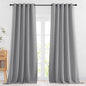 NICETOWN Bedroom Blackout Curtains & Drapes - Energy Saving Thermal Insulated Solid Grommet Light Blocking Window Treatments Privacy Room Divider for Living Room (2 Panels, Silver Grey, W66 x L102)