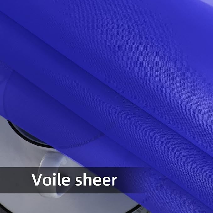 SpaceDresser Sheer Voile Window Treatment Rod Pocket Curtain Panels for Kitchen Bedroom Living Room Drapes Sunlight Filtering Privacy Semi Home Decor Assorted Colors Sizes (Sapphire, 52 W x 72 L)