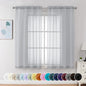 Chyhomenyc Light Grey Sheer Curtains 54 Inch Long 2 Panels, Light Filtering Rod Pocket Voile Short Curtains Drapes for Living Room Bedroom Small Windows, 42Wx54L Inches