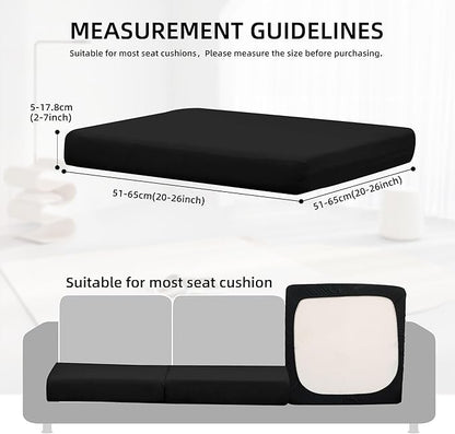 12Pcs Outdoor Cushion Covers, Patio Cushion Covers,Stretch Elastic Slipcovers, Replacement Washable & Reusable Furniture Protector for Patio Couch (Black,Cover Only)