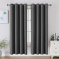 Joydeco Blackout Curtains 63 Inch Length 2 Panels Set, Thermal Insulated Long Curtains& Drapes 2 Burg, Room Darkening Grommet Drapes for Bedroom Living Room Window (Light Grey, W52 x L63 Inch)