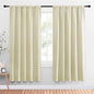 NICETOWN Living Room Curtains, Home Decorations Thermal Insulated Solid Rod Pocket Blackout Drapes for Cafe (Beige, One Pair, 52 x 72-inch)