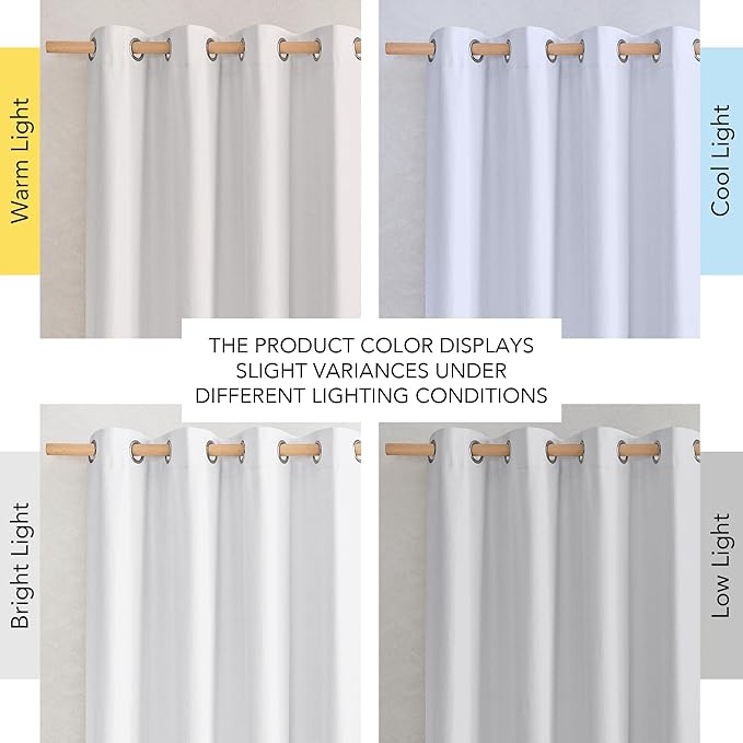 NICETOWN 100% Absolutely Blackout Linen Curtains with Thermal Insulated White Liner, Ivory, W52, 2 Pieces, Noise Reducing Textured Linen Look Curtains for Windows 90 inch Length for Classroom