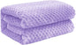 Exclusivo Mezcla Fleece Throw Blanket, Super Soft and Warm Blankets for Couch, Sofa and Bed Waffle Textured, Cozy, Fuzzy and Lightweight (Light Purple, 40x50 Inches)
