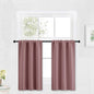 RYB HOME Kitchen Blackout Curtains Over Sink 36 inch Length, Rod Pocket Summer Light UV Blocking Energy Efficient, Cabinet Shelf Cupboard Coverings, Width 29 by Length 36, Dusty Rose, 2 Panels