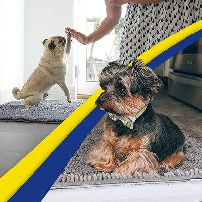 Muddy Mat® | Super Absorbent Door Mat Indoor, Microfiber Quick Dry Chenille Entryway Rug, Non-Slip Front Door Mat, Indoor Mats for Entryway, Machine Washable Pet Rug, Grey 5ft x 7ft