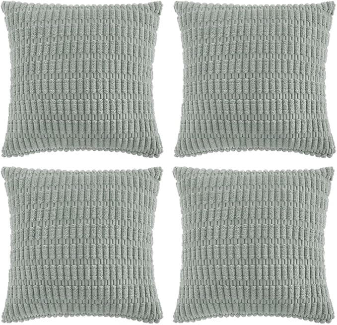 Fancy Homi 4 Packs Decorative Throw Pillow Covers for Living Room Couch Bed, Modern Farmhouse Boho Home Decor, Accent Cushion Case (12 x 12 Inch, Grey Blue)