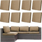 8Pcs Outdoor Cushion Covers, Patio Cushion Covers,Stretch Elastic Slipcovers, Replacement Washable & Reusable Furniture Protector for Patio Couch (Khaki,Cover Only)