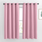 NICETOWN Blackout Curtains for Kids Room - Triple Weave Microfiber Home Thermal Insulated Solid Ring Top Blackout Panels/Drapes for Bedroom(Crystal Pink, Set of 2, 52 x 63 Inch)