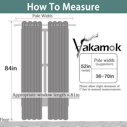 Yakamok Pure White Curtains 84 inch Long, 50% Light Blocking Gormmet Window Treatment Room Darkening Thermal Insulated Curtain Drapes for Living Room Bedroom (52 inch Wide, Set of 2 Panels)