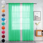 youleyar Solid Sheer Rod Pocket Curtain Voile Draperies 2 Panels White Beige Black Grey Ivory 52 Inch Width 84 Inch Long 1 Pair for Kitchen Bedroom Children Living Room Yard (Grass Green,52Wｘ84L)