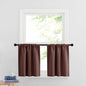RYB HOME Blackout Bathroom Window Curtains, Short Thermal Insulated Heat Blocking Rod Pocket Half Window Curtain Tiers for Nursery Bedroom, Width 42 by Length 30, Chocolate Brown, 2 Panels