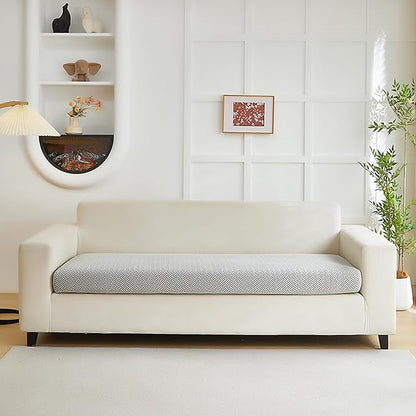 Couch Cushion Covers for Sofa Couch Covers Wear-Resistant Universal Sofa Cover Washable Stretch for Sectional Slipcovers (Texture-Light Gray,Large Triple Seat Cover)