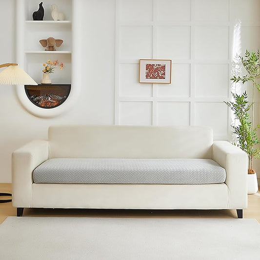 Couch Cushion Covers for Sofa Couch Covers Wear-Resistant Universal Sofa Cover Washable Stretch for Sectional Slipcovers (Texture-Light Gray,Large Triple Seat Cover)