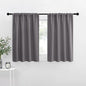 NICETOWN Short Curtains, Grey Window Curtains for Bedroom, Home Decoration Thermal Insulated Rod Pocket Blackout Blinds & Drapes for Small Windows (Gray, 2 Panels, W34 x L36 -Inch)