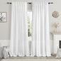 Nanspring White Linen Curtains 84 Inch Length 2 Panels Set for Living Room Back Tab Light Filtering Semi Sheer Curtain for Bedroom Farmhouse Drapes, 60x84 Inch, 2 Panels