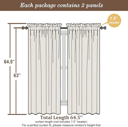 Chyhomenyc Hunter Green Sheer Curtains 63 Inch Length 2 Panels, Rod Pocket Solid Window Sheer Curtain Panels, Elegant Curtains & Drapes for Living Room Bedroom 2 Panels (Hunter Green, 42 W x 63 L)