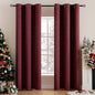 MIULEE 90" Long Blackout Curtains for Christmas, Room Darkening Thermal Insulated Drapes Solid Window Treatment Set Grommet Top Light Blocking Curtain for Living Room/Bedroom 2 Panels Wine Red