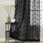 YJ YANJUN Vintage Lace Curtains 72 inch Length Goth Black Floral Sheer Sidelight Curtains for Front Door Coffin/Dark/Halloween/Spooky/Skull/Moody/Witch/Creepy Room Decor 52" W x 72" L