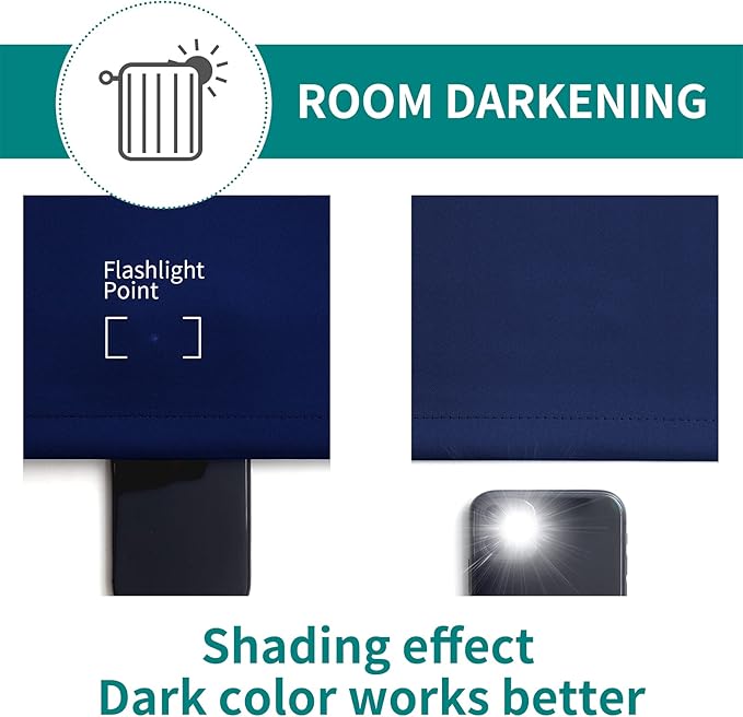 BGment Blackout Curtains for Bedroom - Grommet Thermal Insulated Room Darkening Curtains for Living Room, Set of 2 Panels, Each 46 x 72 Inch, Navy Blue