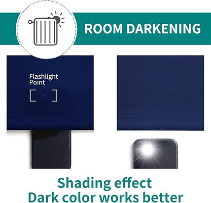 BGment Blackout Curtains for Bedroom - Grommet Thermal Insulated Room Darkening Curtains for Living Room, Set of 2 Panels, Each 55 x 96 Inch, Navy Blue