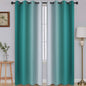 SimpleHome Ombre Room Darkening Curtains for Living Room, Light Blocking Gradient Teal to Greyish White Thermal Insulated Grommet Window Curtains/Drapes for Bedroom, 2 Panels, 52x84 inches Length