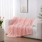 Light Pink Fleece Throw Blanket 50”×70” for Couch Sofa Bed,Super Soft Cozy Plush Microfiber Flannel Blanket with Stripes Design Lightweight for Adults,Woman,Girls