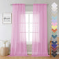 Lecloud Sheer Curtains 96 Inches Long 2 Panels, Light Pink Farmhouse Voile Curtain for Windows, Soft Airy Curtains for Living Room Bedroom Rod Pocket, Each Panel 42 X 96 Inch