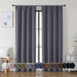 Simplebrand Ava Grey Blackout Curtains for Bedroom 72 Inch Length 2 Panels Set, Privacy Thermal Insulated Rod Pocket Window Curtains for Patio French Door, W40 x L72 Inch
