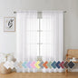 Aiyufeng Sheer Voile Window Treatment Rod Pocket Curtain Panels for Kitchen Bedroom Living Room Drapes Sunlight Filtering Privacy Semi Home Decor Assorted Colors Sizes (White, 40 W x 72 L)