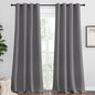 NICETOWN Bedroom Blackout Curtains Panels, 1 Pair, 55 inches by 110 Inch, Grey, Triple Weave Energy Saving Thermal Insulated Solid Grommet Blackout Draperies for Patio