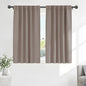 PONY DANCE Blackout Window Curtains - Back Tab Window Treatments Curtain Panels/Draperies Room Darkening Noise Reducing Home Fashion, Wide 42 x Long 45 inches, Light Taupe, One Pair