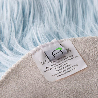 Ashler faux fur rug, Fluffy Shaggy Area Rug Ultra Soft 2 x 3 Feet Sheepskin Fur Rug, Light Blue Fuzzy Rug Machine Washable Shag Rug, Nursery Decor Throw Rugs for Bedroom, kids room, Living Room