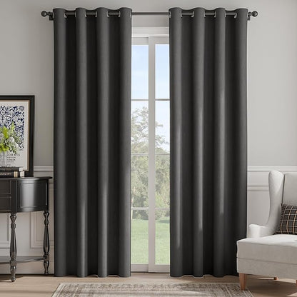 NICETOWN Room Darkening Draperies Curtains Panels, 2 Panels Grey W52 x L84