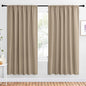 NICETOWN 2 Panels Blackout Curtains, Rod Pocket Window Curtains Room Darkning Drapes for Bedroom/Living Room, Thermal Insulated Solid Draperies for Home Office/Study, 62 by 72-Inch, Soft Taupe