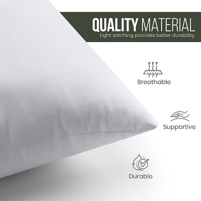 Utopia Bedding Throw Pillows (Set of 1, White) – 17 x 17 Inches Down Alternative Pillows for Bed, Sofa, and Couch - Fluffy Decorative Stuffer Pillow for Indoors & Outdoors