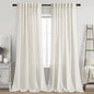 Nanspring Semi Sheer Linen Curtains 90 Inches Long for Living Room 2 Panels Set Back Tab Rod Pocket Cream Tall Vertical Curtains Light Filter Privacy Curtain Drapes for Bedroom Aesthetic 60x90
