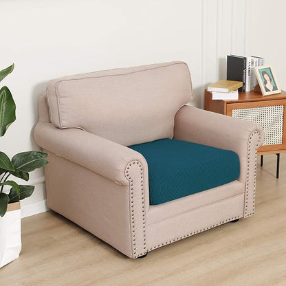 Easy-Going Stretch Cushion Cover Sofa Cushion Furniture Protector Sofa Seat Sofa slipcover Sofa Cover Soft Flexibility with Elastic (Chiar Cushion,Peacock Blue)